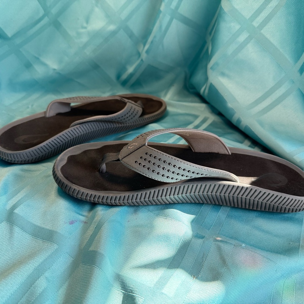 Grey Olukai Flip Flops